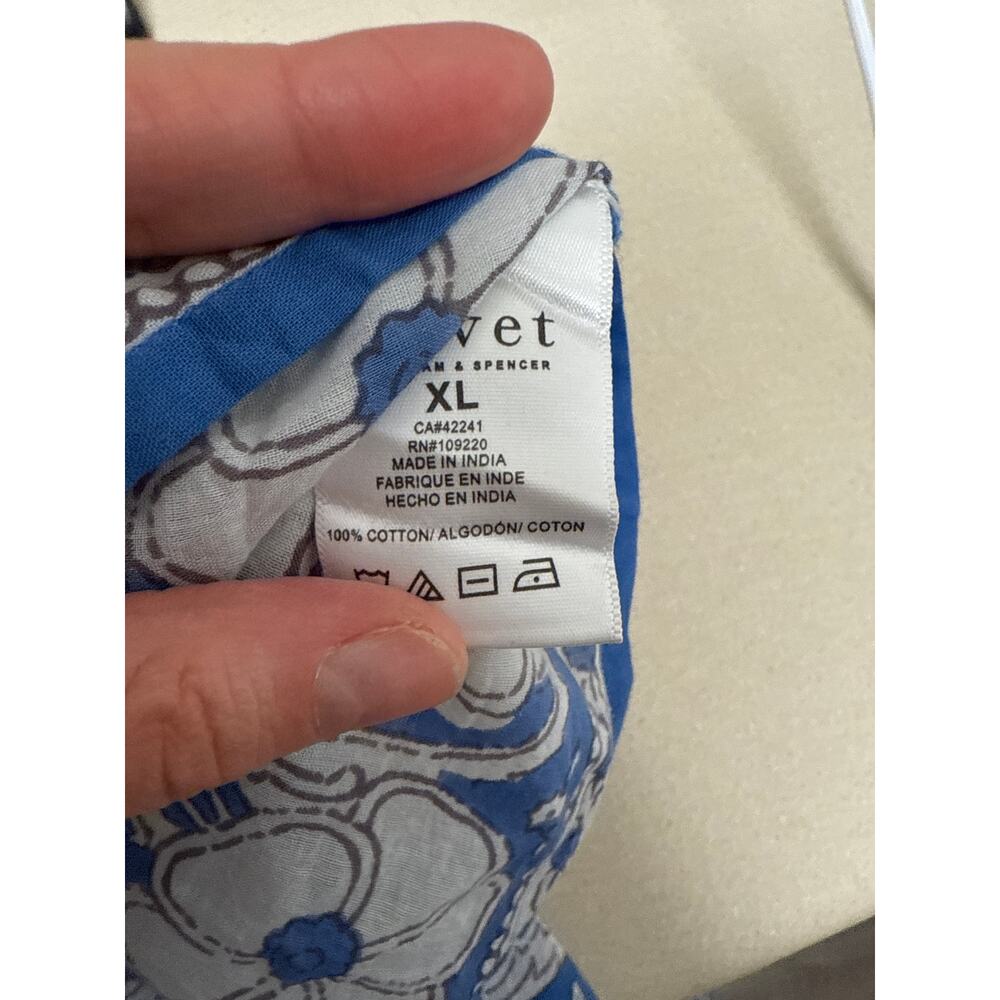 Anthropologie Velvet Graham Spencer Cotton Voile Floral One-Shoulder Top Size XL - Picture 7 of 7